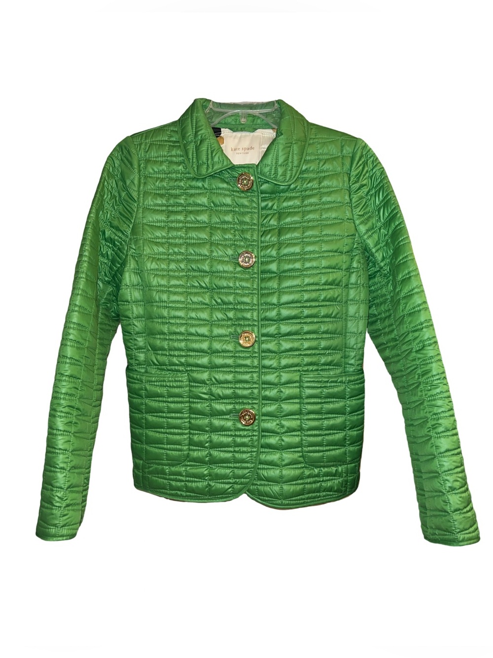 Kate Spade New York Green Quilted Jacket Small